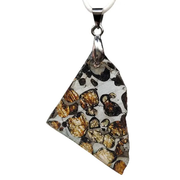 Ожерелье Brenham в виде оливкового метеорита, натуральный материал метеорита, ювелирные изделия для мужчин и женщин