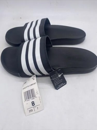 Шлепанцы Adidas Adilette Comfort черно-белые Comfort AP9966 мужские размеры