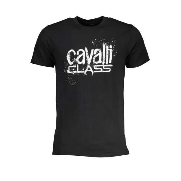 Хлопковая мужская футболка Cavalli Class, черный