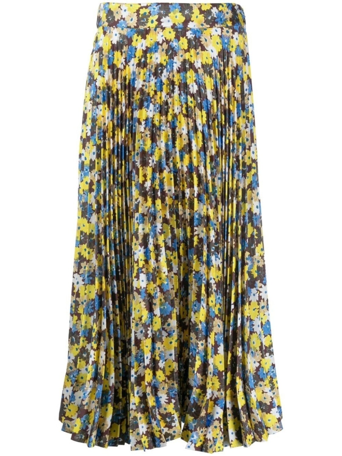Plan C юбка с принтом Twill Daisy Bouquet, коричневый