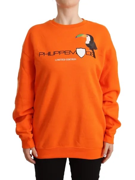 PHILIPPE MODEL Свитер Оранжевый пуловер с длинными рукавами и принтом IT46/US12/XL 500 долларов США