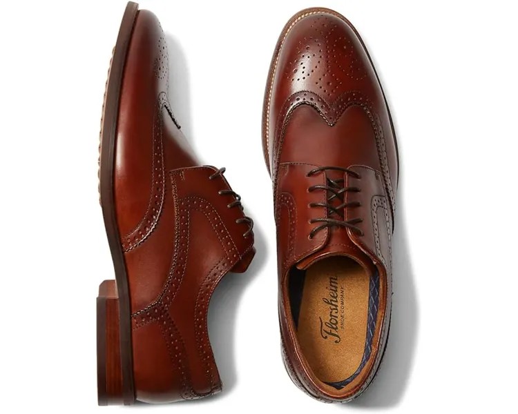 Оксфорды Florsheim Rucci Wing Tip, цвет Cognac Smooth
