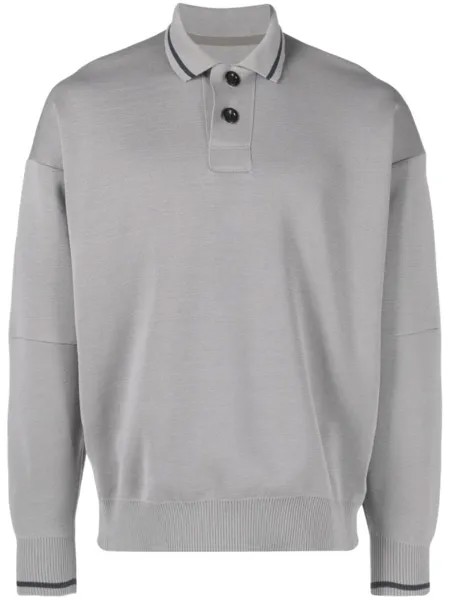 Sacai рубашка поло с длинными рукавами, серый