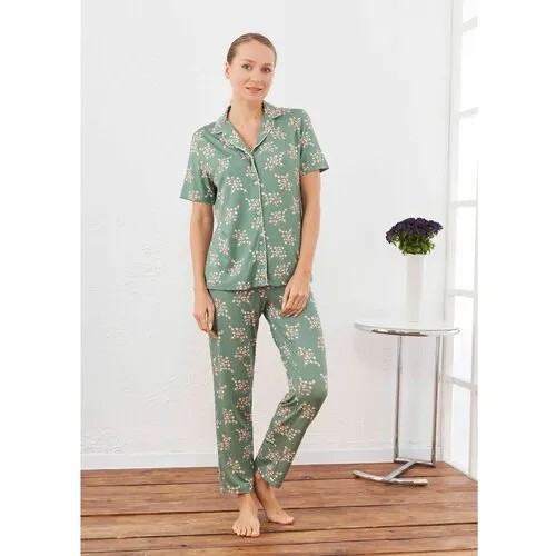 Пижама  Relax Mode, размер 46/48, зеленый, бежевый