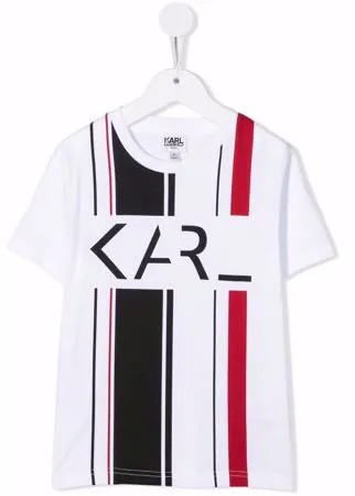 Karl Lagerfeld Kids полосатая футболка из органического хлопка