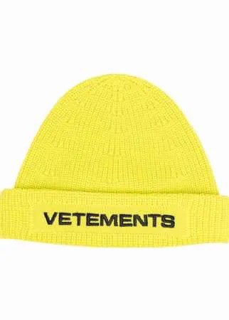 VETEMENTS шапка бини с вышитым логотипом