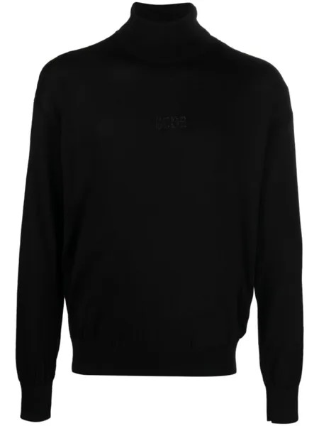 Gcds logo-embroidered roll-neck jumper, черный