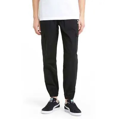 Puma 599805-01 Мужские классические джоггеры из хлопкового твила повседневные - черный