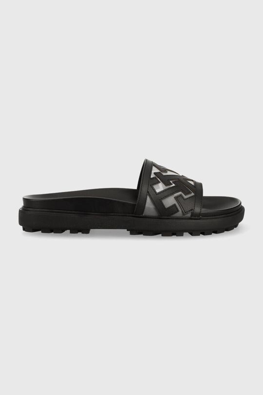 Кожаные шлепанцы TH ELEVATED FLAT SANDAL Tommy Hilfiger, черный