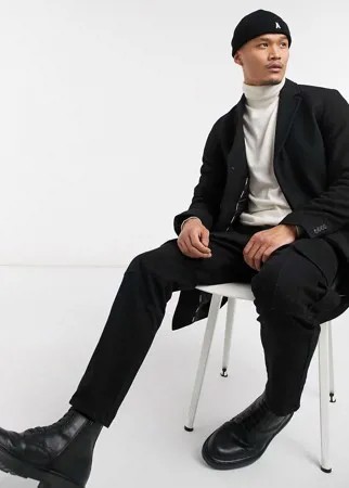Черное пальто Selected Homme-Черный цвет