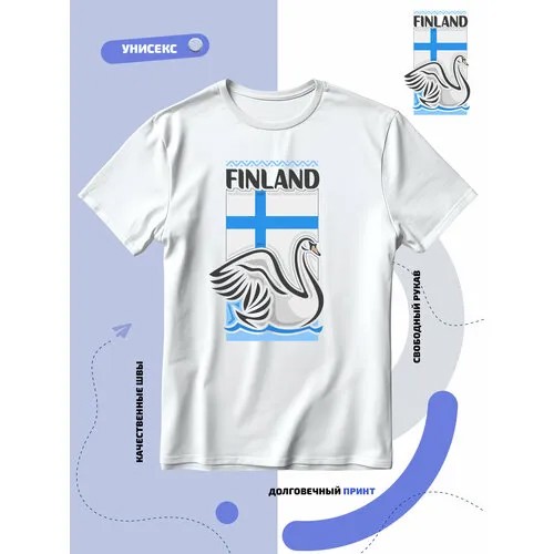Футболка SMAIL-P флаг Финляндии-Finland и национальный символ, размер L, белый