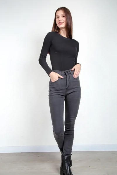 Джинсы женские утепл Denim HS-3412 (29, Черный)