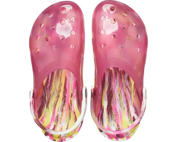 Сабо Classic Translucent Clog Crocs, фуксия веселье