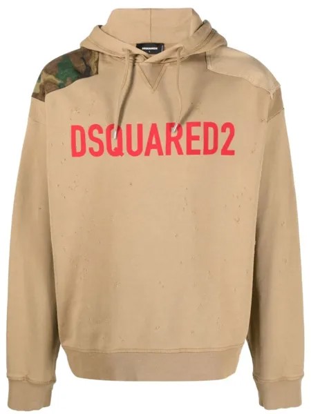 Dsquared2 худи с логотипом, коричневый