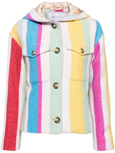 Mira Mikati полосатая куртка с капюшоном, белый