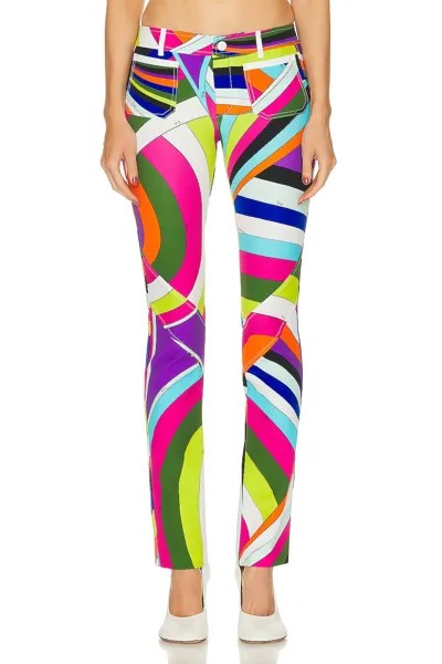 Брюки Emilio Pucci Straight Leg, цвет Turchese & Viola