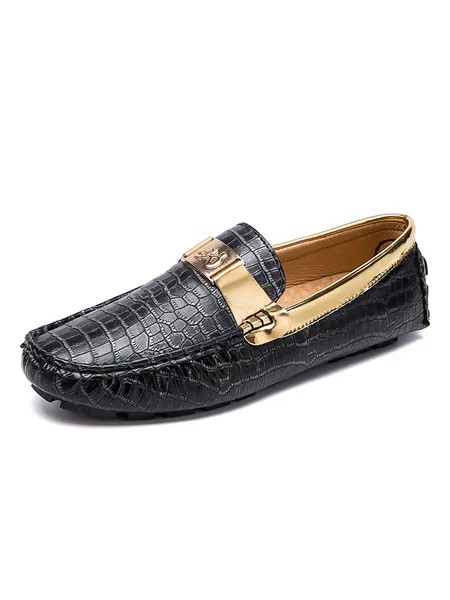 Milanoo Men's Stone Grain Dress Loafers