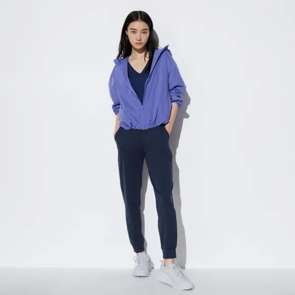 Брюки-джоггеры UNIQLO Ultra Stretch Airism удлиненные, темно-синий