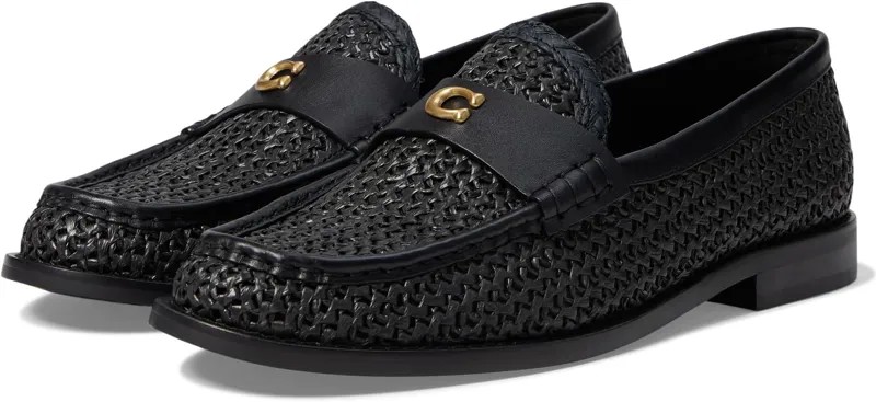 Лоферы COACH Jolene Raffia Loafer, цвет Black/Black