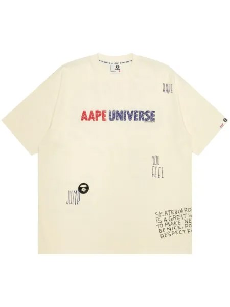 Футболка Universe Logo AAPE BY *A BATHING APE, бежевый
