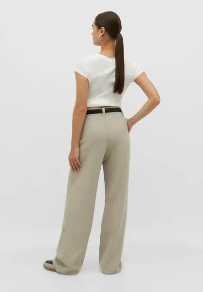 Брюки Smart With Belt Stradivarius, серый