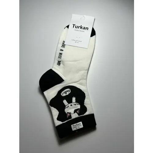 Носки Turkan, размер 36-41, белый, черный