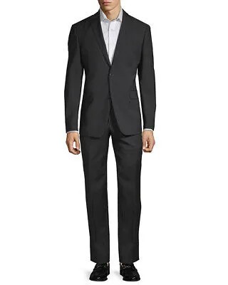 Мужской черный шерстяной костюм из 2 предметов Versace Collection с плиссированными брюками 50р