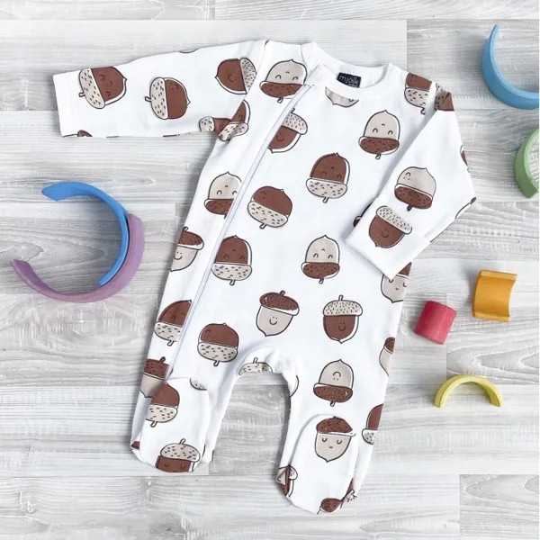 Mjolk Комбинезон с закрытой ножкой Sleep and Play Жёлуди