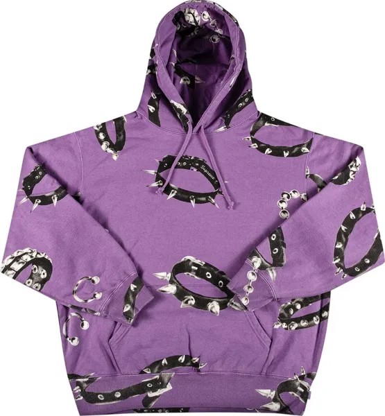 Толстовка Supreme Studded Collars Hooded Sweatshirt 'Violet', фиолетовый