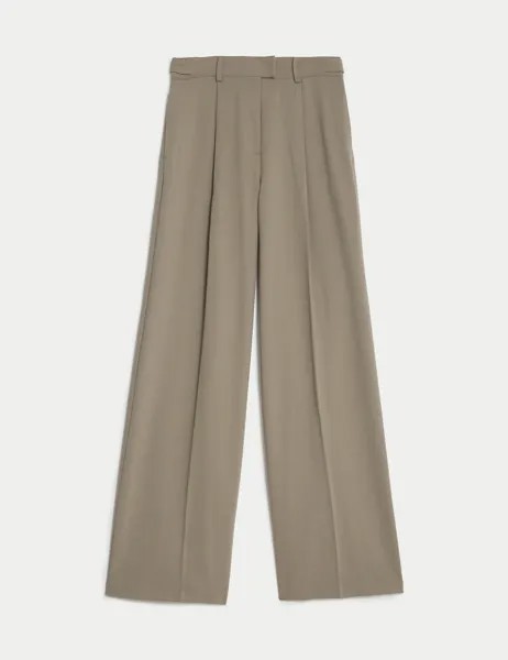 Свободные широкие брюки со складками спереди Marks & Spencer