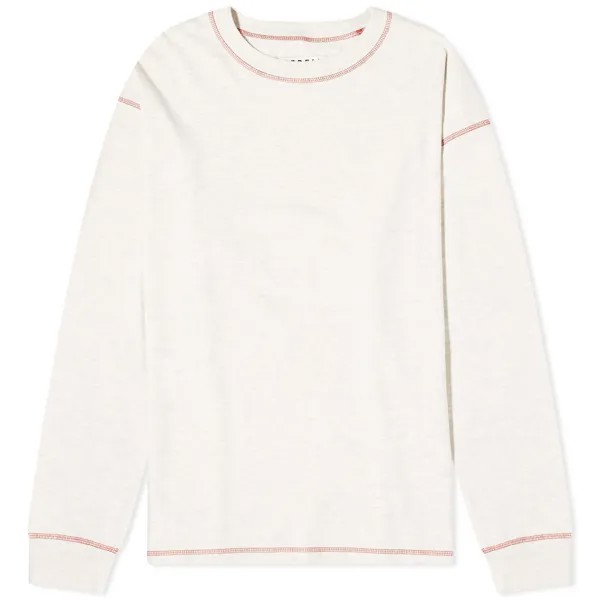 Футболка Merely Made Long Sleeve Contrast Stitch, цвет White Melange