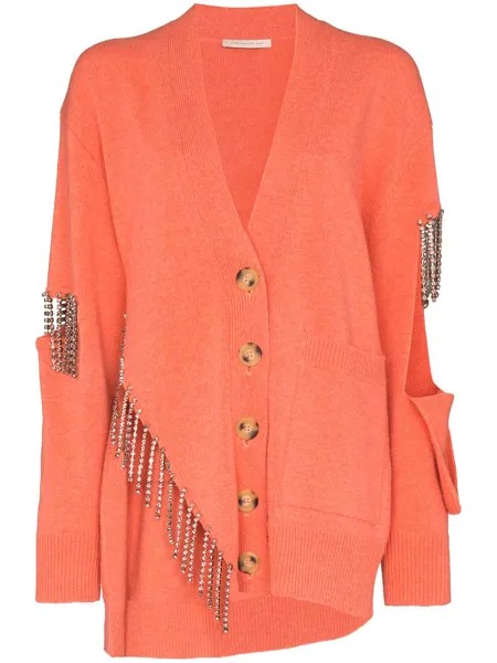 Christopher Kane asymmetric crystal-embellished cardigan