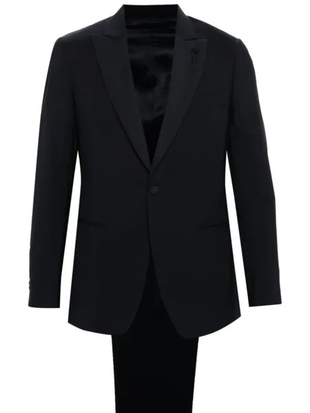 Однобортный шерстяной костюм Lardini, синий