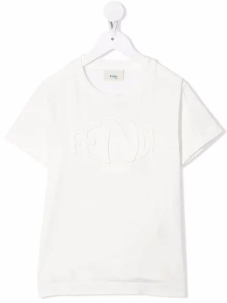 Fendi Kids футболка с вышитым логотипом
