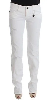 Джинсовые брюки CoSTUME NATIONAL CNC белого цвета, облегающий крой из хлопка Bootcut s. W28 Рекомендуемая розничная цена 280 долларов США