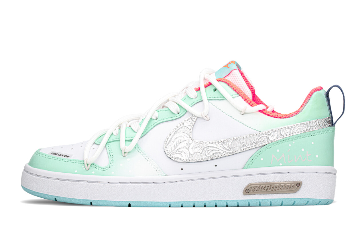 Кроссовки Nike Court Borough Skateboarding Shoes Women's Low-top White/green, зеленый