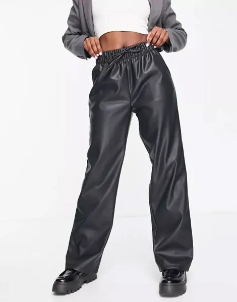 Urban Bliss черные широкие брюки из искусственной кожи