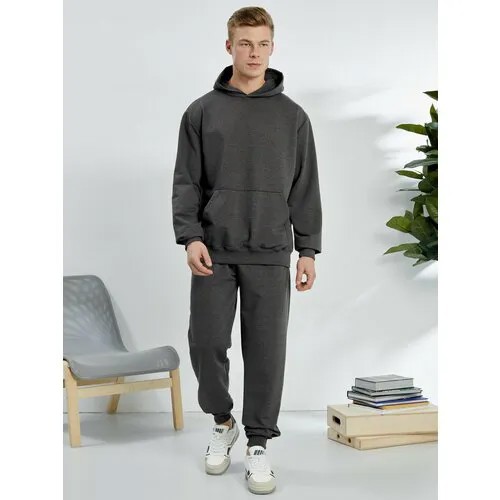 Костюм PRO ACTIVE, толстовка и брюки, свободный силуэт, карманы, размер 50, серый