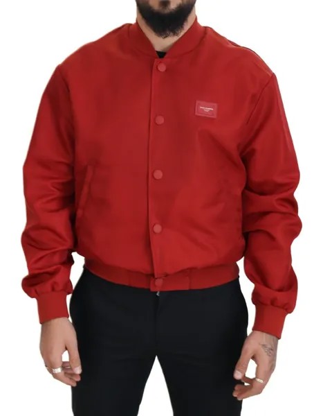 Куртка DOLCE - GABBANA Красный нейлоновый бомбер с логотипом и пуговицами IT48/US38/M 1350usd