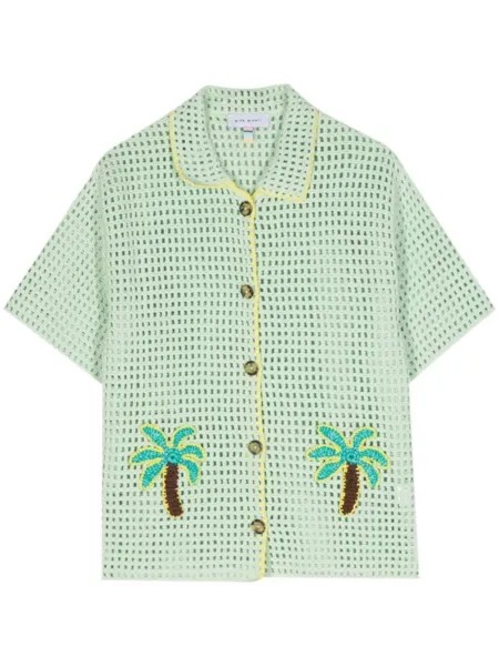 Ажурный топ с аппликацией Mira Mikati, зеленый