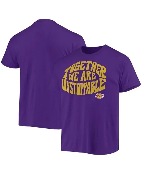 Мужская фиолетовая футболка los angeles lakers positive message enzyme wash Junk Food, фиолетовый