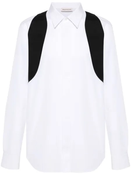 Alexander McQueen рубашка с вышивкой, белый