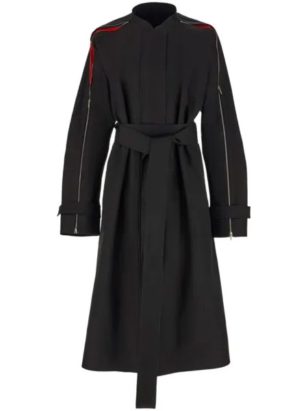 Ferragamo тренч с поясом и молнией, черный