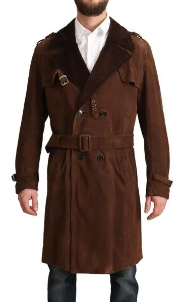 Куртка DOLCE - GABBANA Коричневый кожаный длинный плащ мужской IT48/US38/M Рекомендуемая розничная цена 5500 долларов США