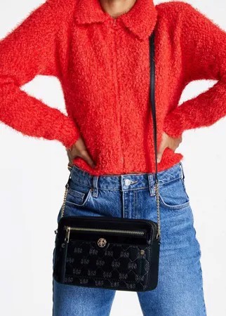 Черная прямоугольная сумка через плечо с тиснением River Island-Черный цвет