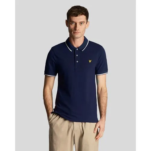 Поло Lyle & Scott Tipped Polo Shirt, размер S, белый, синий