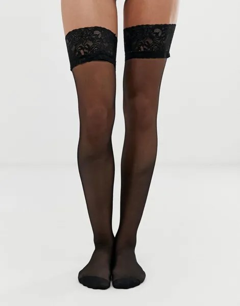 Глянцевый кружевной топ Ann Summers с эффектом чулки