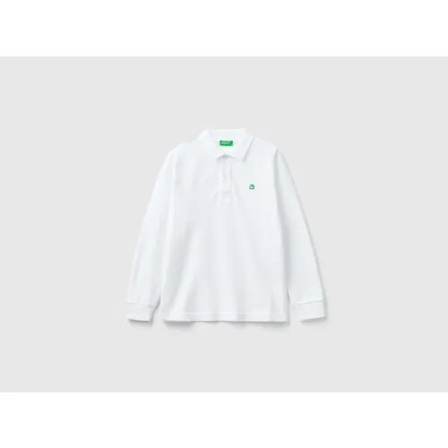 Поло UNITED COLORS OF BENETTON, хлопок, однотонное, размер 160 (EL), белый