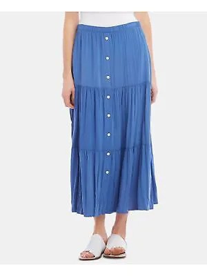 Женская синяя многоярусная макси-юбка на пуговицах KAREN KANE Размер: XS