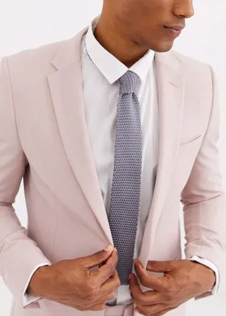 Серый фактурный галстук Moss London
